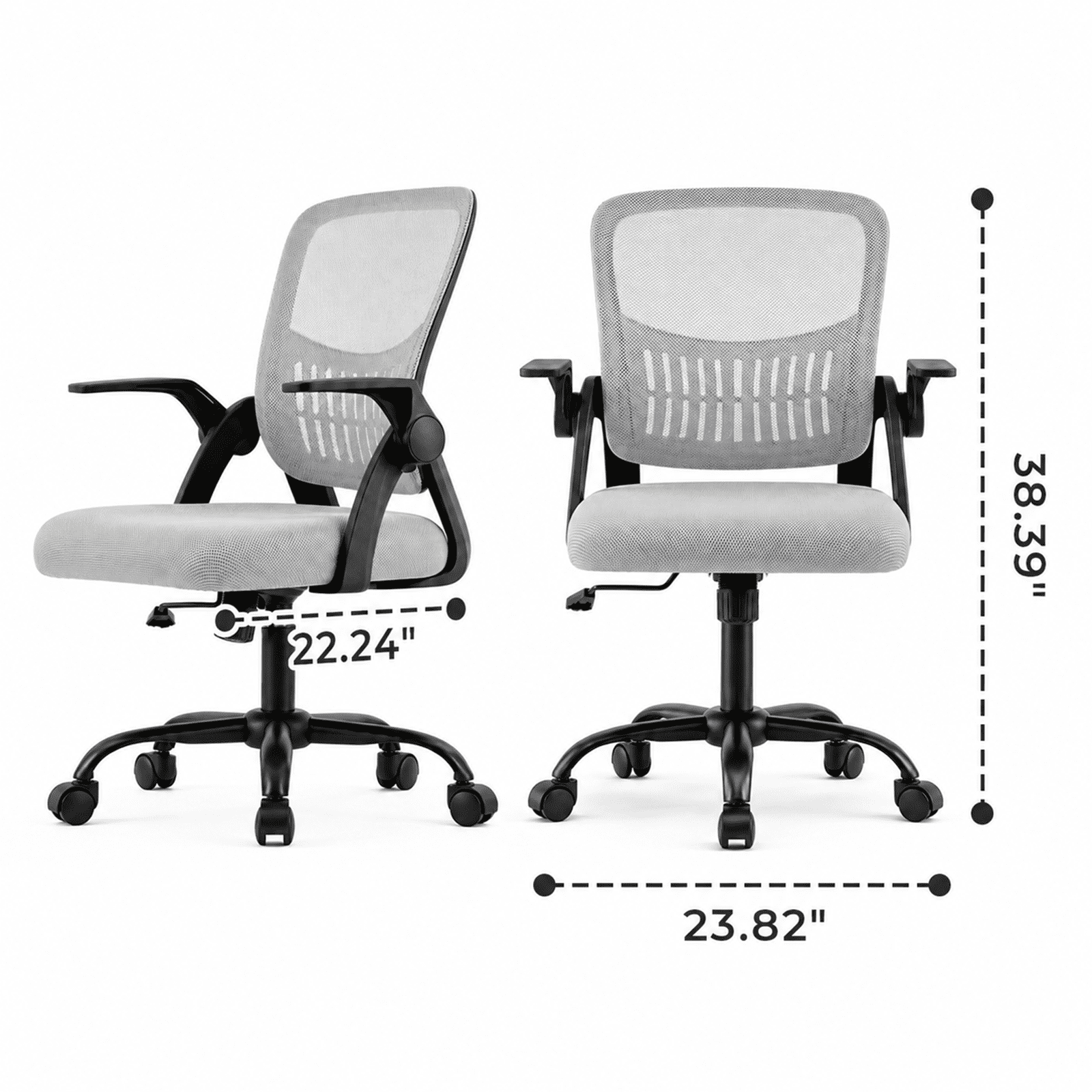 Alvantor Ergonomic Office Chair, Lumbar Support, Height Adjustable, Flip-up Armrest, Rocking Mode, 360 Swivel, Conference Room