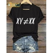 V-neck Retro Protect Womens Sports Xy Does Not Equal Xx Print T-shirt
