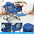 thumbnail image 3 of Ainfox Portable Hammock Camping Chairs with Footrest, Cup Holder, Headrest Cushion Pillow, Rocking, Fodable, Blue, 3 of 7