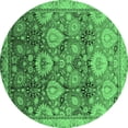 thumbnail image 1 of Ahgly Company Indoor Round Oriental Emerald Green Industrial Area Rugs, 3' Round, 1 of 4