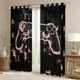 thumbnail image 2 of Gamer Curtains Gaming 30%-50% Blackout Curtains,Gaming Themed Bedroom Curtains Beige Pink Geometry Honeycomb Print Window Curtains Modern Abstract Plaid Curtains,2 Panels 42"Wx84"L, 2 of 5