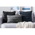 thumbnail image 2 of HTOOQ Set of 2 Decorative Boho Throw Pillow Covers Linen Striped Jacquard Pattern Cushion Covers for Sofa Couch Living Room Bedroom 12x20 Inch Navy Blue, 2 of 6