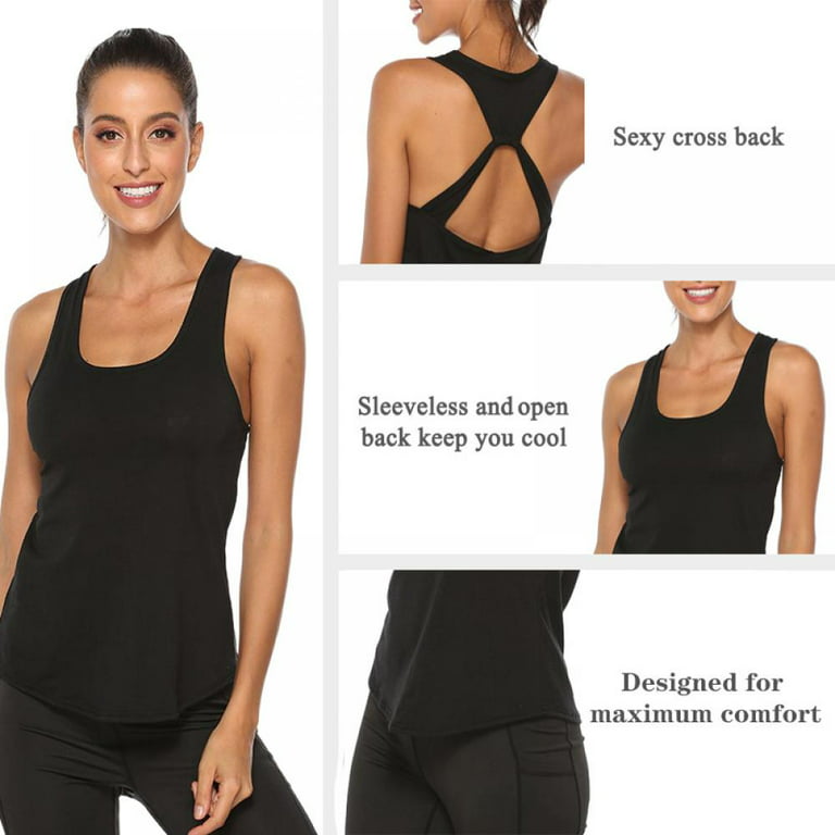 Women's Yoga Tops Loose Fit Workout Tank Tops for Women Backless Sleeveless  Open Back Muscle Tank