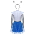 thumbnail image 2 of Aislor Womens Alien Space Cadet Rave Outfits Shiny Tulle Hem Dress with Headwear Blue M, 2 of 7