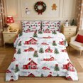 thumbnail image 2 of Erosebridal Christmas Village Full Size Comforter Sets 3-Piece,Winter Scene Bedding Comforter Set,White Green Red,Reversible,1 Comforter and 2 Pillowcases, 2 of 6