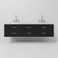 thumbnail image 5 of Castor 72 in W Black Double Bath Vanity, Carrara Marble Top, and Faucet Set, 5 of 11