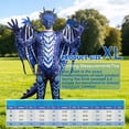 thumbnail image 3 of Magotan Halloween Kids Dragon Costume,Kids Halloween Dress Up,Halloween Funny Costume Cosplay Dragon Jumpsuit,Blue,XL, 3 of 7
