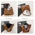 thumbnail image 4 of Entchin Slouchy Hobo Bag for Women, PU Leather Crossbody Shoulder Purse with Adjustable Strap, Soft Vegan Leather Handle Handbag, Casual Everyday Travel Work Bag,Brown, 4 of 6