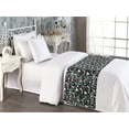 thumbnail image 2 of Asian Bed Runner, Tropical Peacock Bird Prints and Jungle Leaves Blooming Folk Flowers, Decorative Accent Bedding Scarf for Hotels Homes & Guest Rooms, Twin, Laurel Green Rose and Ivory, by Ambesonne, 2 of 3