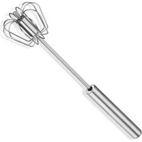 Egg Whisk, 12 Inch Semi-Automatic Egg Beater Stainless Steel Hand Mixers for Blending, Whisking, Beating, Premium Kitchen Utensil
