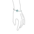 thumbnail image 3 of Bling Jewelry Womens Nautical Starfish Blue Opal Bangle Bracelet in Polished Sterling Silver, 3 of 7