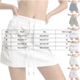 thumbnail image 3 of Cargo Skorts For Women With Pockets Drawstring Athletic Skirts Matching Shorts Underneath Golf Sweat Skirt, L, 3 of 4