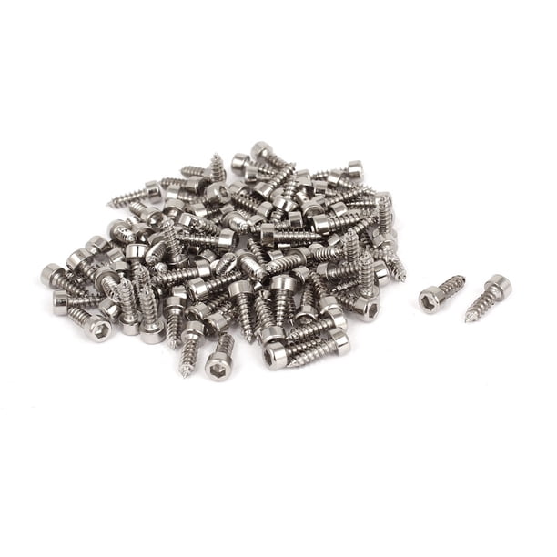 100 Pcs Tornillos de Cabeza Hexagonal de Acero Inoxidable M3x10mm con Autoperforante