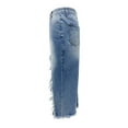 thumbnail image 5 of High - Waist Irregular Distressed - Washed Denim Skirt for Women, 5 of 6