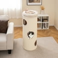 thumbnail image 2 of Gymax 49'' Barrel-Shaped Kitten Condo w/ Removable Padded Top Perch Bamboo Mat, 2 of 9