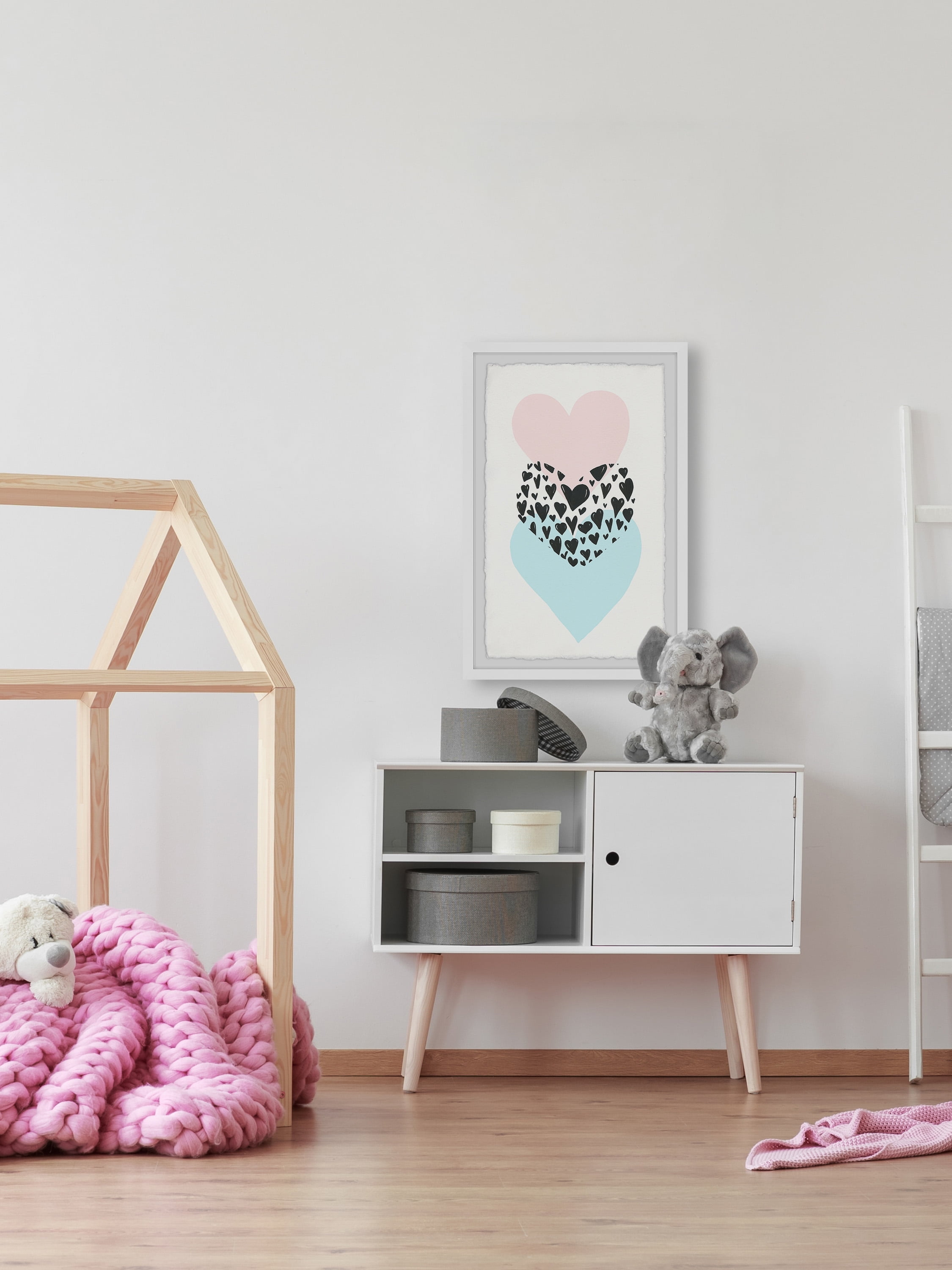 Marmont Hill Triple Hearts Framed Wall Art