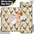 thumbnail image 4 of Rooster and Fowl Cream Pattern Teens Toddler Nap Mat with Pillow, Sleeping Mat Bag for Preschool Daycare 51"x22", 4 of 6