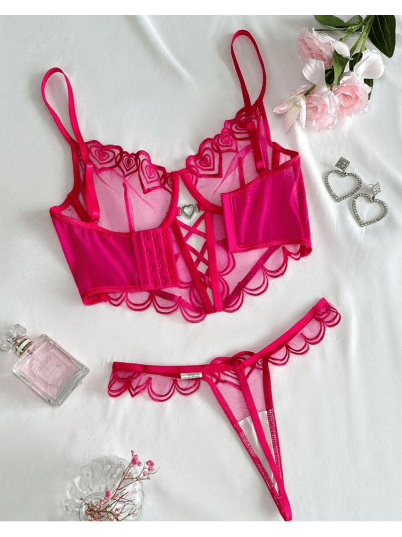 Hot Pink Corset Lingerie - Walmart.com