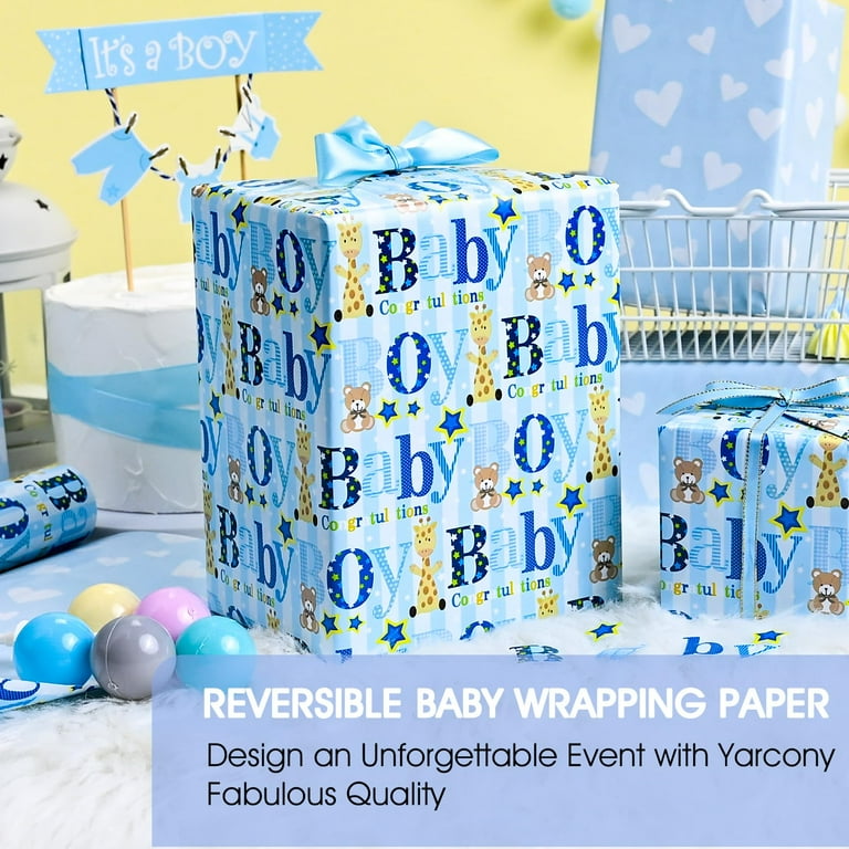 Yarcony Boy Baby Shower TSF6&nbsp;Wrapping Paper 17 Inch