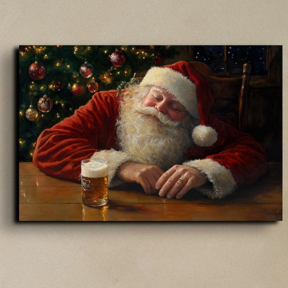 Velto Canvas Art Rustic Seasonal Illustration Vintage Inspired Holiday Wall Decor for Festive Homes, SIZE 8x10 INCLUDE Pine Wood Frame 1.25-Inch