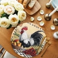 thumbnail image 2 of Round Placemats White Black Rooster 15 inch Set of 2 Table Mats for Dining Table Vintage Pear Grapes Heat Resistant Non-Slip Kitchen & Home Decorative Place Mat Set, 2 of 8