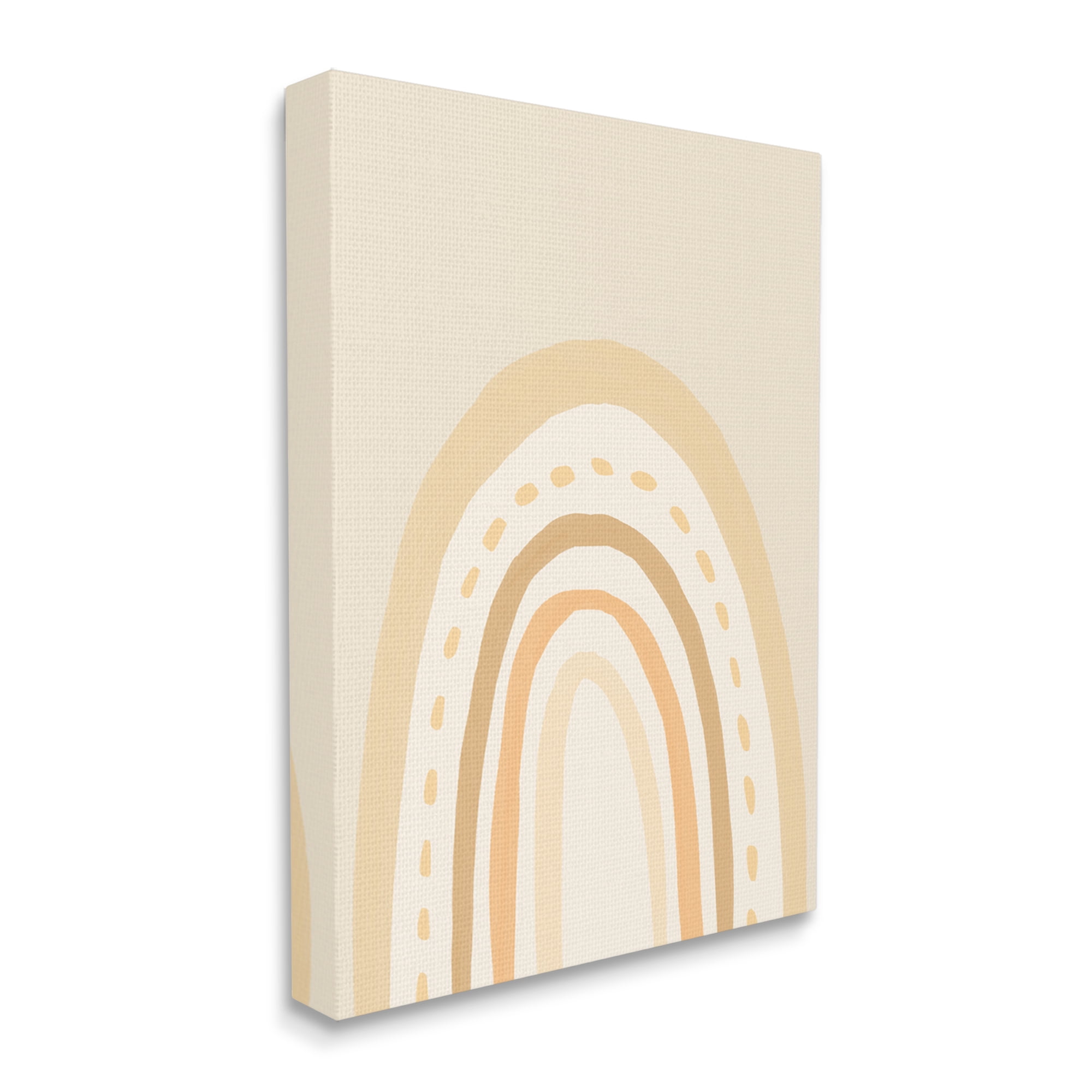 Stupell Industries Minimal Rainbow Stripes Neutral Tones Dashed Lines Graphic Art Gallery Wrapped Canvas Print Wall Art, Design by Heather McLaughlin