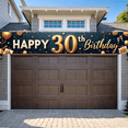 thumbnail image 6 of Yatrandify Gold Theme Happy Birthday Banner Decorative Design 30th Birthday Party Decoration Event Banner for Milestone Birthday Celebration Party Background Celebration Event, 6 of 7