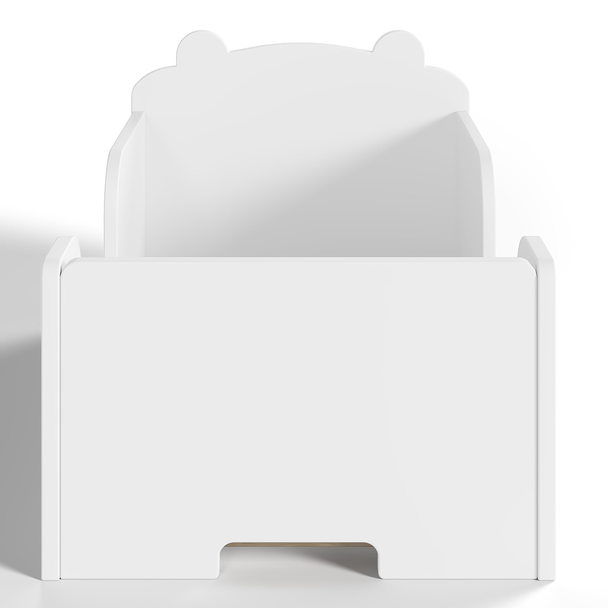 Jopath Toddler Floor Bed Frame, Cot Bed with Bear Shape Toddler Bed for Boys and Girls White