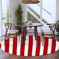thumbnail image 4 of Red Striped Large Area Rugs for Bedroom Living Room, Soft Non Slip Carpet Bedside Rug, Christmas Farmhouse Red White Stripes Round Floor Cover Kitchen Accent Rug 6' for Dining Room/Office, 4 of 9
