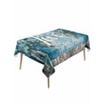 thumbnail image 2 of Blue Teal Spring Floral Tablecloth Rectangle Table Cloths 54x108, Waterproof Tablecloth Outdoor Table Cloth, Modern Botanical Oil Painting Art Washable Table Cover for Kitchen Dinning Party, 2 of 8