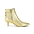thumbnail image 3 of BLISSFUL STEP Women's Glitter Pointed Toe Stiletto Heel Ankle Boots Gold 7, 3 of 7