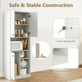 thumbnail image 6 of HYJY Kitchen Pantry Cabinet, 65.5’’ Storage Cabinet w/Doors & Shelves, Tall Buffet w/Microwave Shelf, Kitchen Hutch w/Countertop, Pantry Hutch for Dining Living Room, Entryway (White), 6 of 18