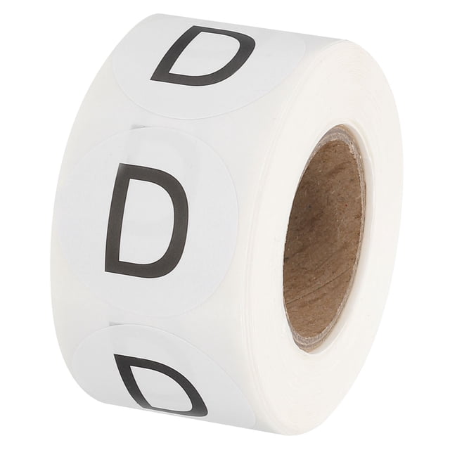 Etiquetas de Inventario de Letras Uxcell 1 pulgada Stickers de Letras Mayúsculas Autoadhesivas Etiquetas de Puntos Redondos 1 Rollo Total 500 Pcs