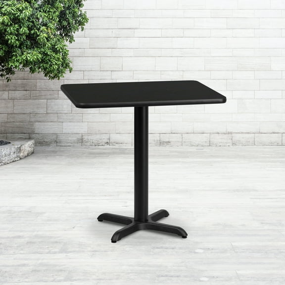 Emma Oliver 24"x30" Rectangular Black Laminate Table Top with 22"x22" Base