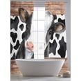 thumbnail image 6 of Cow Printed Sheer Curtains 84 Inches Long 2 Panels Set, Window Sheer Curtains for Living Room/Bedroom, Farmhouse Watercolor Country Wooden Grain Light Filtering Rod Pocket Curtain 52''x84''x2, 6 of 8