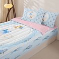 thumbnail image 3 of Manfei Cartoon Coquette Bowknot Zipper Twin Comforter Sets with Fitted Sheet and 2 Pillowcases,Lovely Wildlife Goose Zipper Bedding Set,Pink Reversible,4 Pieces, 3 of 7