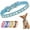 Light Blue, variant on Mumup Rhinestone Dog Collar Suede Leather Crystal Diamond Colorful Bling Girl Puppy Cat Collars XS Small Pets