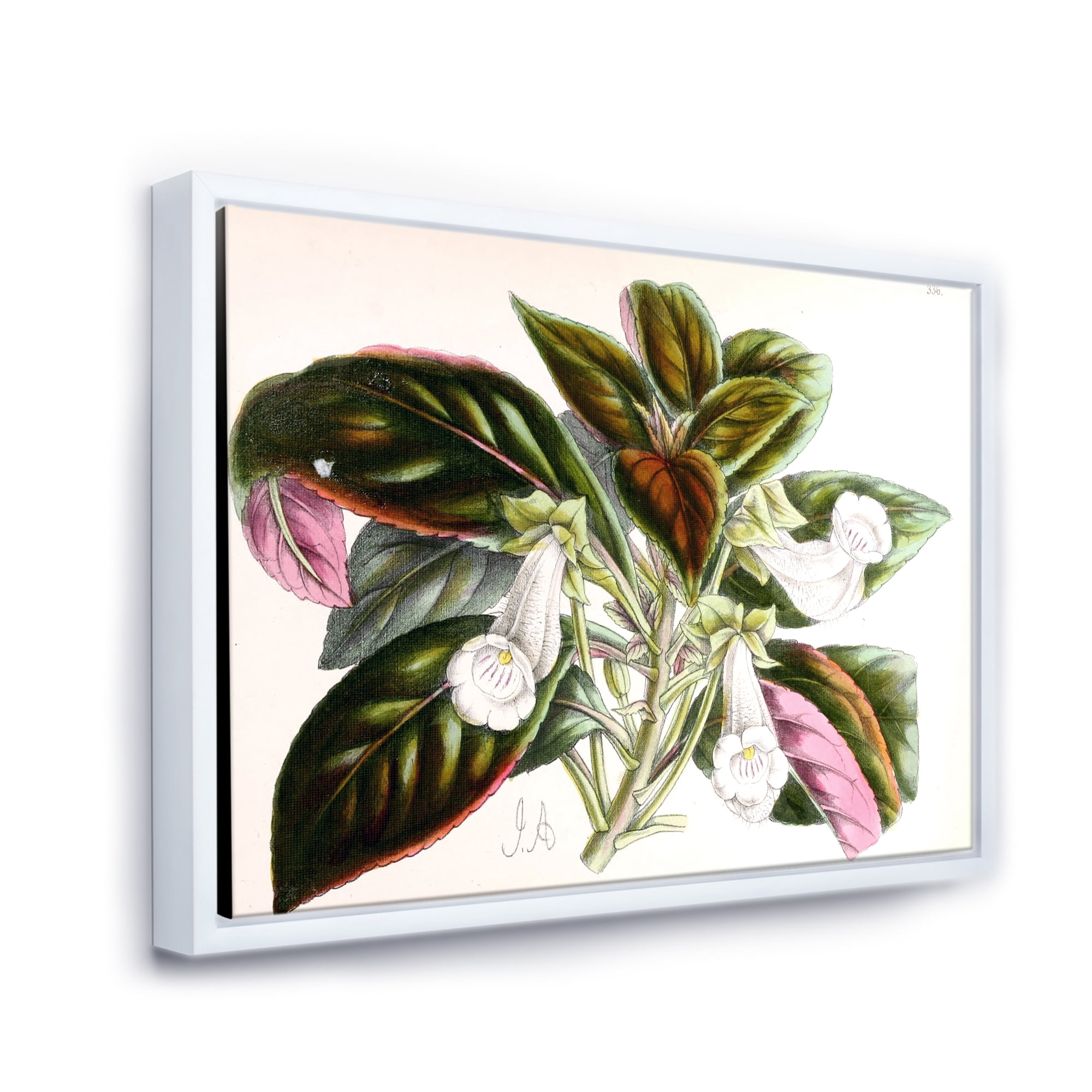 Designart 'Blossoming Vintage Flower V' Traditional Framed Canvas Wall Art Print