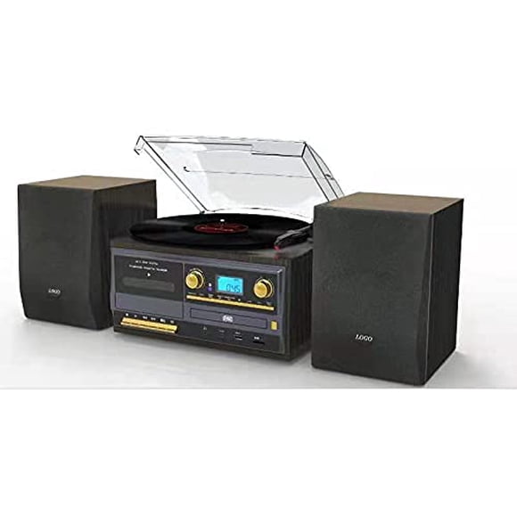Tocadiscos TECH-PLAY ODC128BT de 3 velocidades con casete CD/MP3 negro