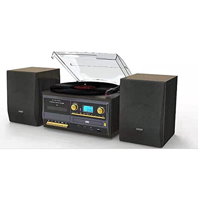 Tocadiscos TECH-PLAY ODC128BT de 3 velocidades con casete CD/MP3 negro