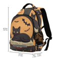 thumbnail image 2 of FORMRS Unisex Backpack Elementary School Travel Bookbag with Reflective Stripes, Orange Halloween Cat, 2 of 7