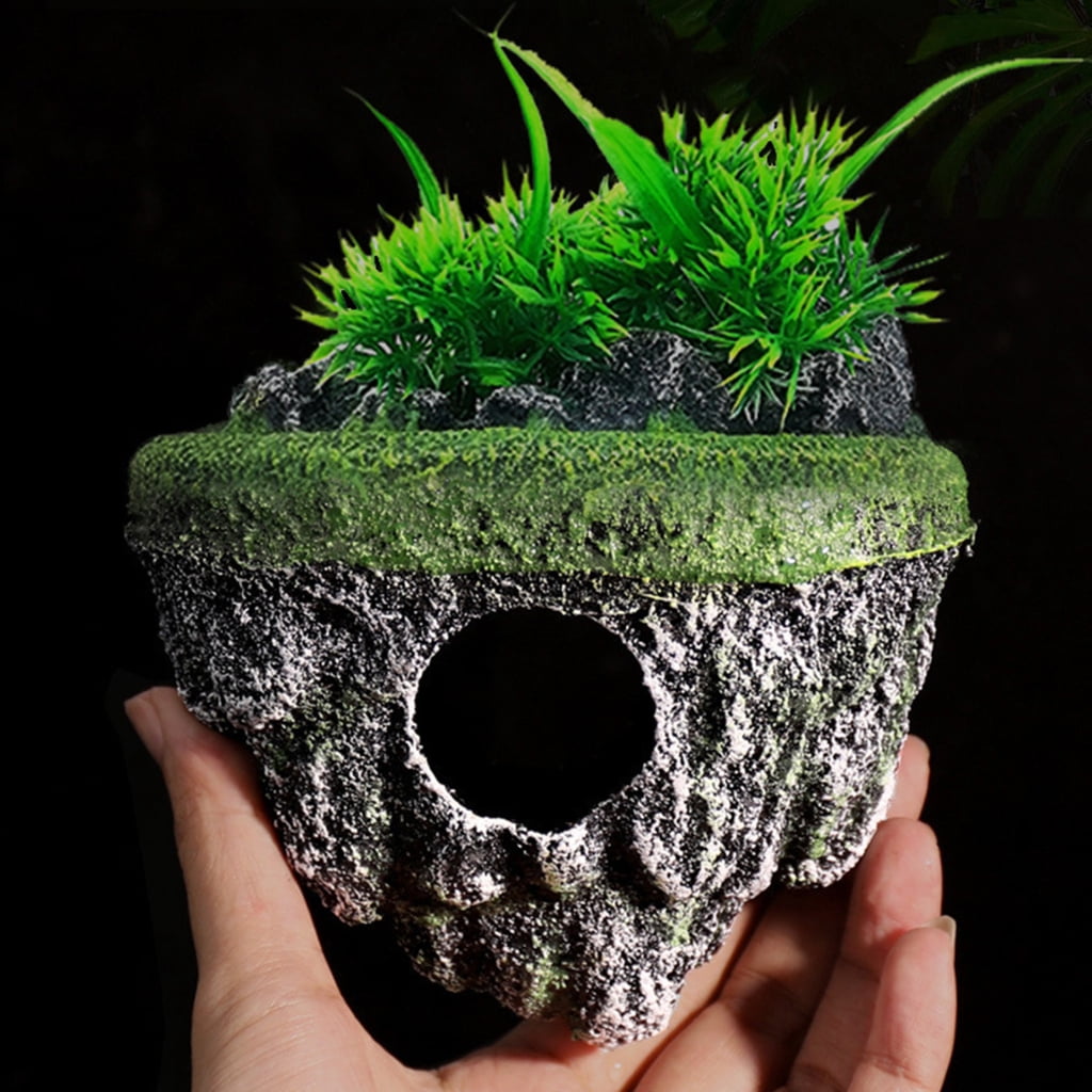 2 Piece Floating Rock Pair for Fish Tanks 3D Layering and Habitat Environment