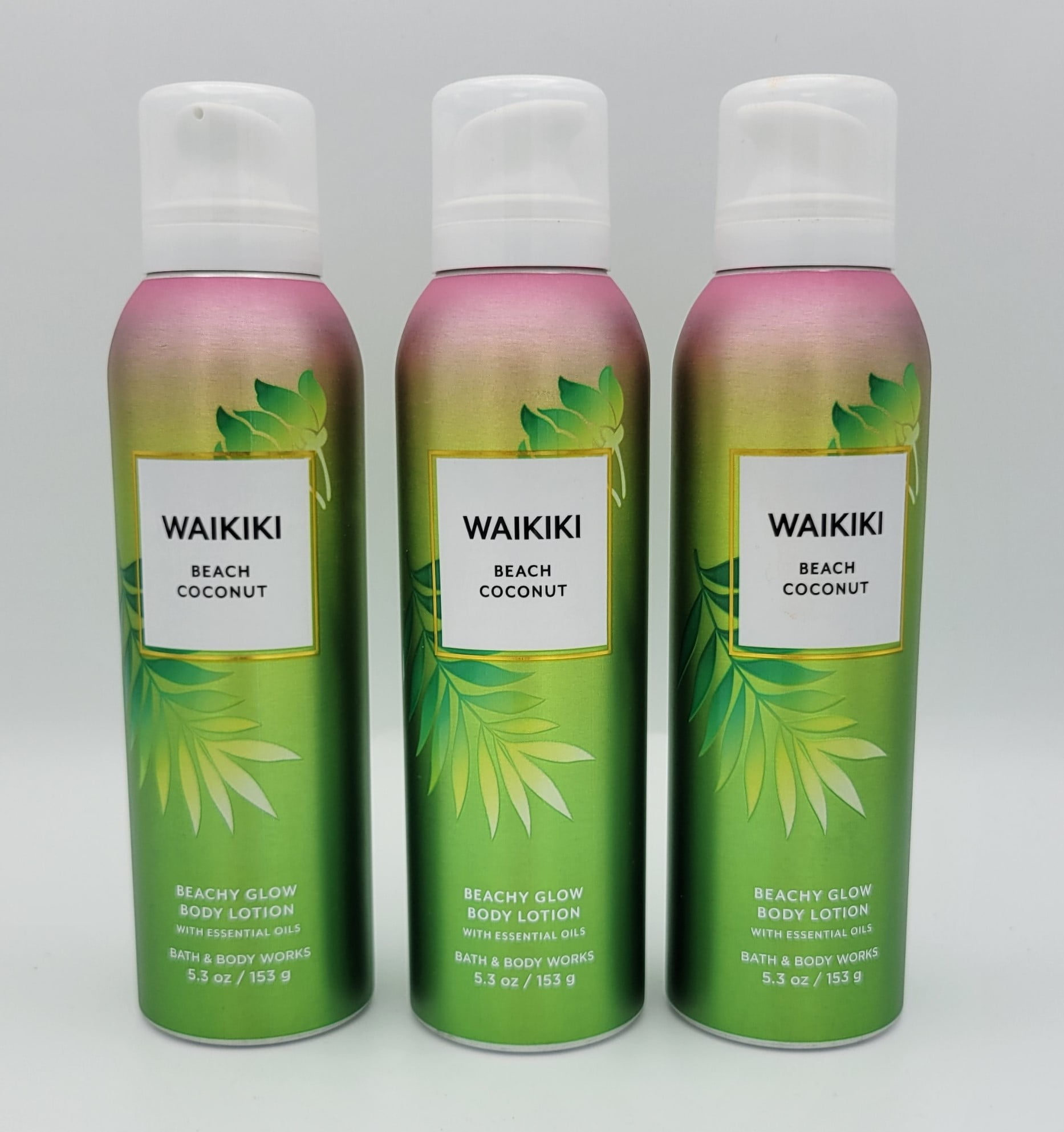 Bath & Body Works Waikiki Beach Coconut Set of 3 Beachy Glow Body