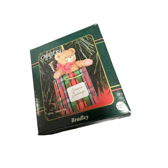 Vintage Bradley (Teddy Bear) Carlton Cards Christmas Tree Ornament CXOR-163Y