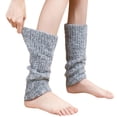 thumbnail image 3 of Women's Knit Leg Warmers, Soft Fleece Leg Sleeves for Casual Daily Wear, Versatile Cuffed Leg Warmers for Women Fashion and Outfit Layering - Grey, 3 of 6