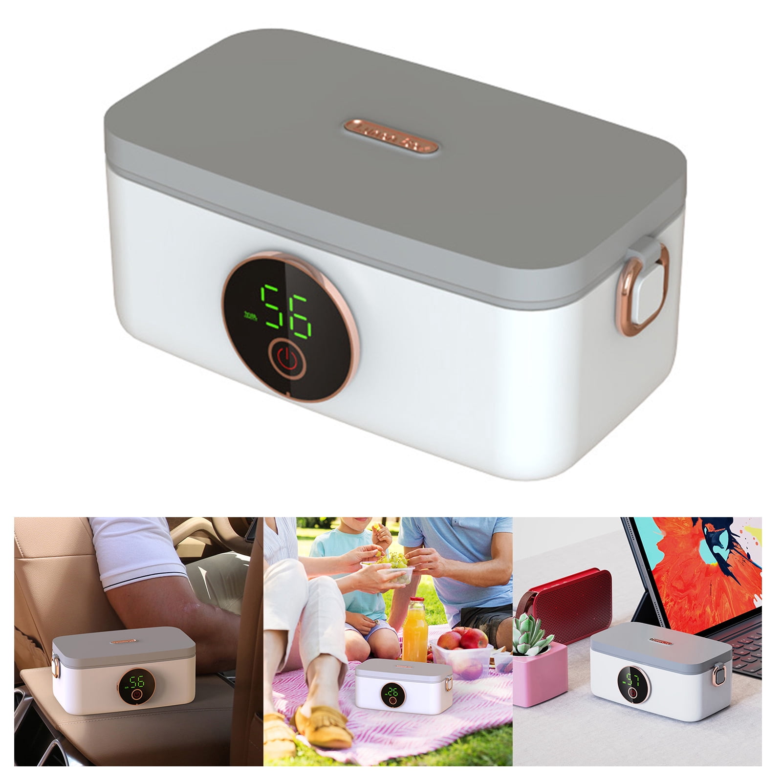 Electric Heating Lunch Box Wireless Portable USB Rechargeable Lunch Box 1000mL 16000mAh Insulation Lunch Container
