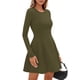 thumbnail image 4 of Vestido PRETTYGARDEN Mini Manga Larga Cuello Redondo Verde Militar M, 4 of 8