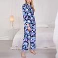 thumbnail image 3 of Kdxio flower Skull star Women's Pajama Sets Long Sleeve Button Down Sleepwear Nightwear Soft Pjs Lounge Sets-XX-Large, 3 of 7