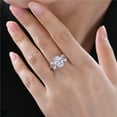thumbnail image 3 of 100% 925 Sterling Silver Lab Sapphire High Carbon Diamonds Gemstone Wedding Engagement Ring Fine Jewelry - Rings, 3 of 7