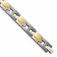 thumbnail image 3 of Auriga Fine Jewelry Titanium Brushed and Polished Yellow IP-Plated 9 inch Bracelet for Women, 3 of 7